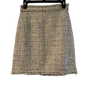 Ann Taylor tweed braided waist detail skirt 10